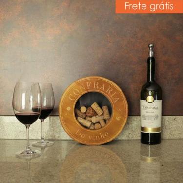 Imagem de Porta Rolhas Confraria do Vinho Quadro Decorativo para Rolhas e Cantin