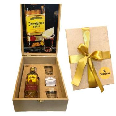Imagem de Kit Presente Tequila José Cuervo 375ml com 2 Copos, Sal e Caixa para P