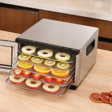 Imagem de vassillias Desidratador De Alimentos - 5 Bandejas De Aço Inoxidável, Temporizador Digital Ajustável, 400 W, 80 °C, Controle De Temperatura, Mini Secador Para Carne Seca, Ervas, Carne, Carne Bovina,