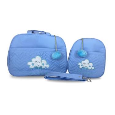 Imagem de Kit Bolsa Maternidade 2 Peças Grande Impermeável + Mochila + Trocador 