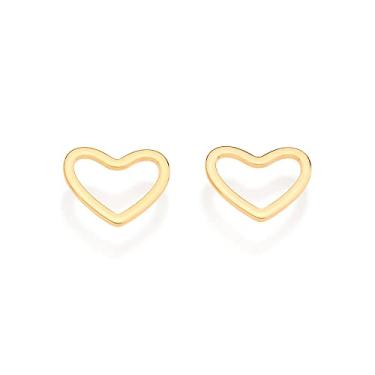 Imagem de Brinco Rommanel Banhado Ouro Coração Vazado 526680