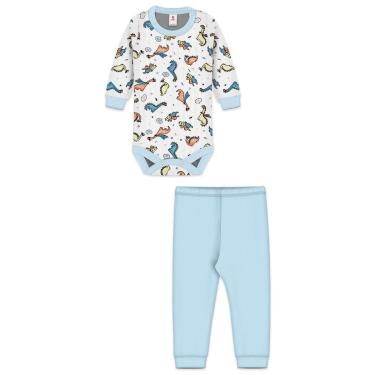 Imagem de Conjunto Bebê Zupt Baby Estampado longo Dinossauro Azul-Masculino