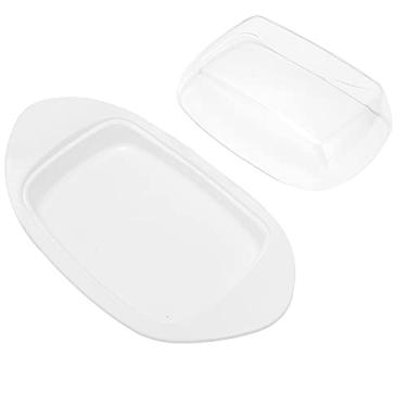 Imagem de Caixa de Manteiga, PP + Manteiga de Aço Inoxidável Multiuso com Tampa para Manteiga para Restaurante para Casa para Queijo(Caixa de manteiga de barco branca)