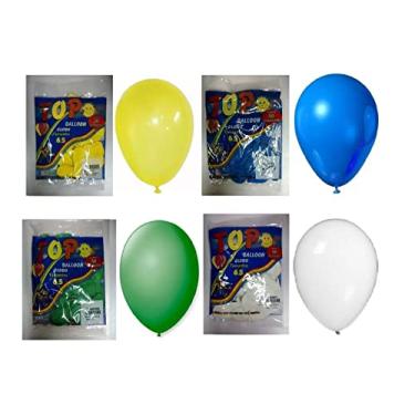 Imagem de 400 Bexiga Balão Brasil Verde Amarelo Azul Branco (100 Cada)
