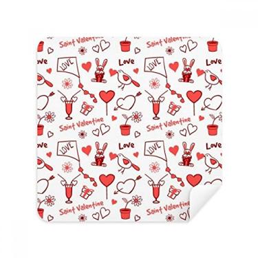 Imagem de Pano de limpeza de tela Red Saint Valentine Love Kite Rabbit Tecido de camurça Pacote com 2