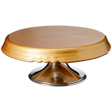 Imagem de Boleira M Com Pé Alumínio Ceramicas Pegorin Dourado Médio