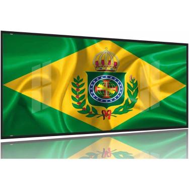 Imagem de Quadro Decorativo Bandeira Brasil Império 130x60 Moldura Preta 2x2
