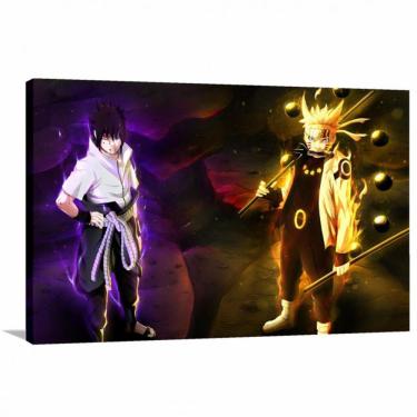 Imagem de Quadro decorativo Naruto e Sasuke - Tela em Tecido