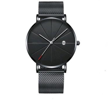 Imagem de Relógio Masculino Classic Black Quartzo Pulseira Malha Aço