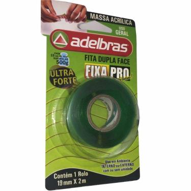 Imagem de Fita Adesiva Dupla Face Massa Acrílica 19mm x 2m Fixa Pró 1 Rolo Adelbrás