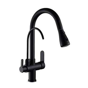 Imagem de Torneira de pia de água pura de cozinha, torneira de filtro de rotação 360, bico de saída, torneiras misturadoras, Torneira, preto, china