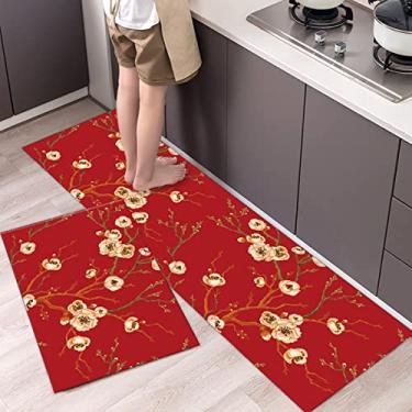 Imagem de Tapetes de cozinha coloridos tapetes de cozinha para piso tapetes de cozinha antiderrapantes e tapetes de cozinha conjunto de tapetes de cozinha de fazenda - 1 peça 16x47 polegadas
