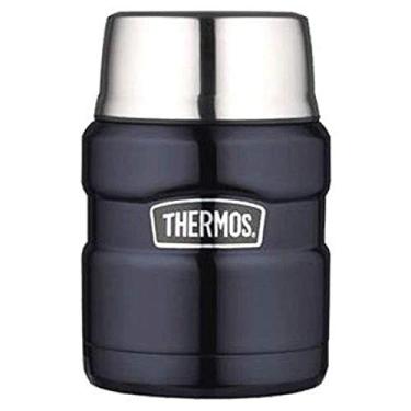 Imagem de THERMOS Pote de alimentos inoxidável King isolado a vácuo com colher, 473 ml, azul meia-noite