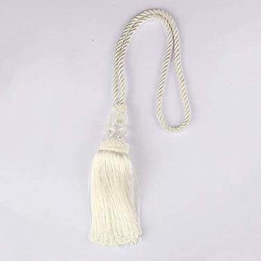 Imagem de 1 peça bola pendurada borla cortina tieback simples grandes borlas pingente decoração de casa única bola cortina corda acessórios para quarto, branco, 1 peça