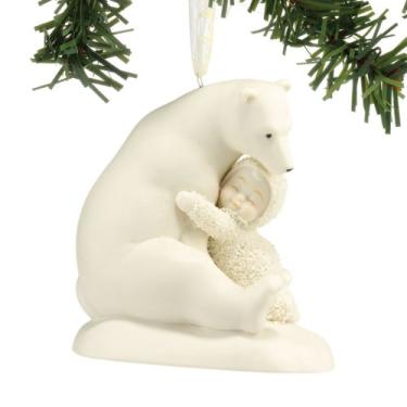 Imagem de Department 56 Ornamento de porcelana para pendurar "Big Bear Hug" Snowbabies de 8,25 cm, travesseiro colorido 412