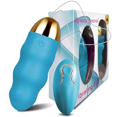 Imagem de Vibrador Feminino Sem Fio Estimulador Sexual 12 Frequências Sexuais Ponto G Ovo Controle Remoto Sexual Zatla (Azul)