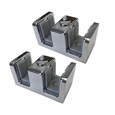Imagem de Para-choques Gordon de vidro cromado brilhante para portas de chuveiro deslizantes sem moldura 3/16", 1/4", 5/16" e 3/8" de espessura - Pacote com 2