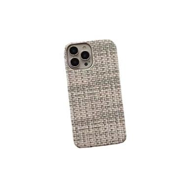 Imagem de Capa para iPhone14 Pro Max com textura tecida cor clara interna macia para iPhone 13 11 12 Pro Max Mini XS XR 7 8 6s 14 Plus SE2 capa à prova de choque (iPhone13 Pro, cinza)