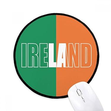 Imagem de DIYthinker Mouse pad com nome da bandeira do país da Irlanda para mesa de escritório tapete redondo para computador