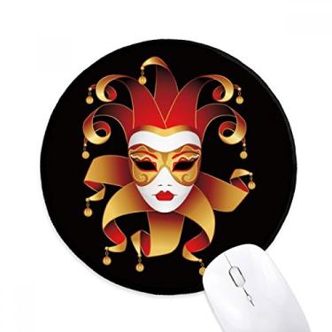 Imagem de DIYthinker Cabeça misteriosa Feliz Carnaval de Veneza Mouse Pad Desktop Escritório Tapete Redondo para Computador