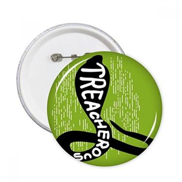 Imagem de Broche redondo natural com contorno de animais Black Cobras com emblema de botão, 5 peças