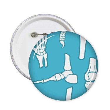 Imagem de Osso humano azul ilustrações desenhos animados alfinetes redondos emblema botão decoração acessório 5 peças