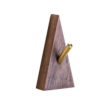 Imagem de KIZQYN Ganchos de casaco cabide de parede, gancho de madeira, gancho de casaco, prateleira simples para entrada, sala de estar, quarto, guarda-roupa, varanda, cozinha cabide de parede (cor: latão)