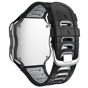 Imagem de HAZELS Pulseira de relógio de silicone para Garmin Forerunner 920XT pulseira corrida ciclo de natação treinamento pulseira de relógio esportivo (cor: preto cinza)