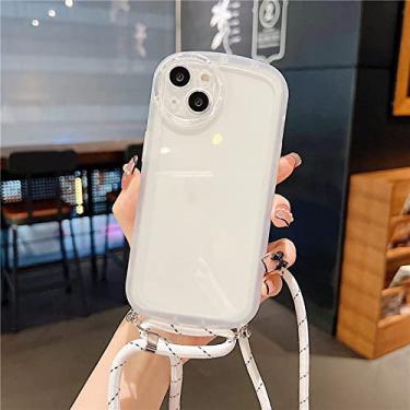 Imagem de Colar tiracolo cordão capa protetora transparente para câmera para iPhone 13 12 Mini 11 Pro Max XS XR X 7 8 Plus SE 3 Capa transparente para iPhone 7 plus, 8 plus