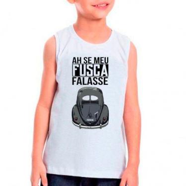 Imagem de Regata Infantil Branca Carro Fusca Fusquinha 01 - Design Camisetas