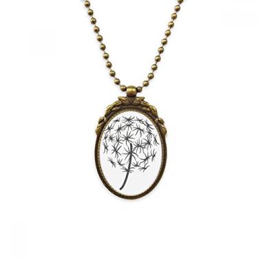 Imagem de DIYthinker Colar de dente-de-leão com desenho de flor antigo colar com pingente de contas vintage