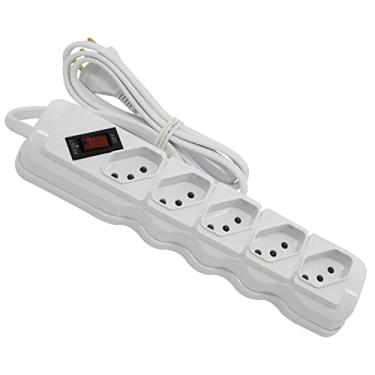 Imagem de Filtro Com 5 Tomadas Branca 2P+T 1,5 Metros - Ilumi