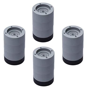 Imagem de Uonlytech 4 peças para máquina de lavar, base antiderrapante de geladeira para lavanderia, altura do chão, 8,5 cm, cinza