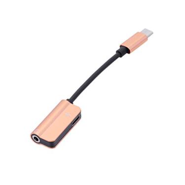Imagem de Adaptador de fone de ouvido USB-C para 3,5 mm da UKCOCO – Adaptador de áudio tipo C para 3,5 mm, para estéreo, fones de ouvido, fones de ouvido – Dourado