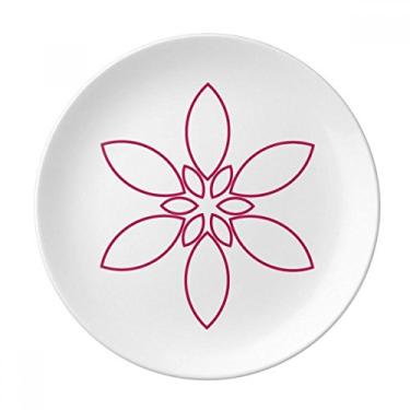 Imagem de Prato de flor com padrão de flor de pétala de flor decorativo de porcelana salver talheres, prato de jantar