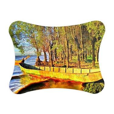 Imagem de Moldura de quebra-cabeça fotográfica Seaside Ark Jogo de cartas de papel para casa