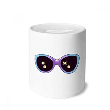 Imagem de DIYthinker Óculos de sol com estampa de ilustração colorida, caixa para dinheiro, porta-moedas de cerâmica, presente de cofrinho