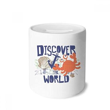 Imagem de DIYthinker Discover World Caranguejo Marine Organism caixa de dinheiro caixa de cerâmica porta-moedas presente de cofrinho