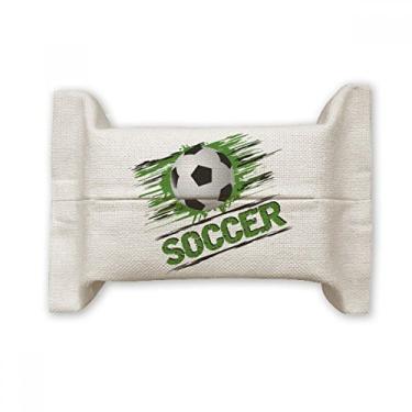 Imagem de Bolsa de linho de algodão com suporte de cobertura de papel para lenços faciais para futebol americano verde