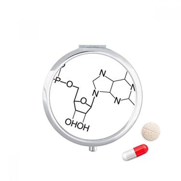 Imagem de Caixa de comprimidos com ilustração de estrutura molecular química, caixa de armazenamento de medicamentos, dispensador de recipiente