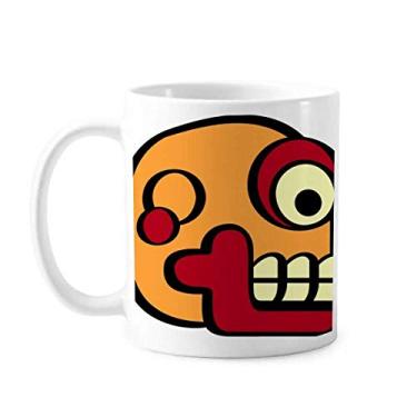 Imagem de Caneca indiana abstrata desenho caveira caneca cerâmica café porcelana louça