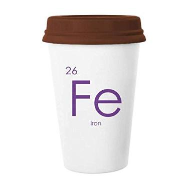Imagem de Tabela de Período de Elementos Químicos Metais de Transição Caneca Ferro Fe Caneca de Café Copo de Cerâmica