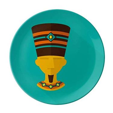 Imagem de Prato abstrato de padrão de faraó do antigo Egito decorativo de porcelana salver louça de jantar
