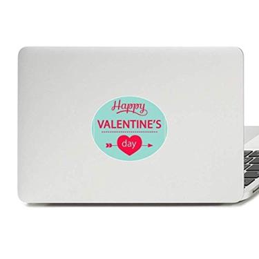 Imagem de Adesivo de notebook com emblema de vinil e coração verde Happy Valentine's Day