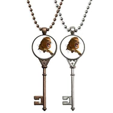 Imagem de OFFbb-USA Animal Paper Break Shocks Lions Chaveiro Colar Pingente Joias Decoração de Casal
