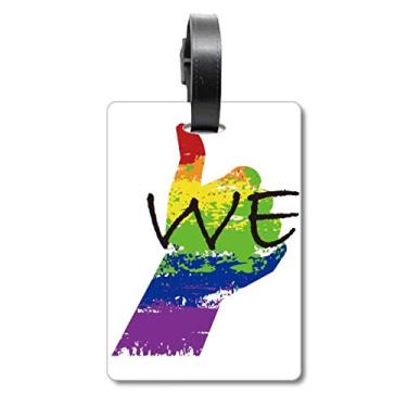 Imagem de LGBT Bandeira de arco-íris We Suitcase Bagagem Etiqueta de cartão de bagagem Etiqueta Scutcheon Etiqueta