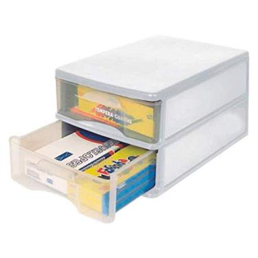 Imagem de Gaveteiro Plástico com 2 Gavetas Branco Gv07 São Bernardo