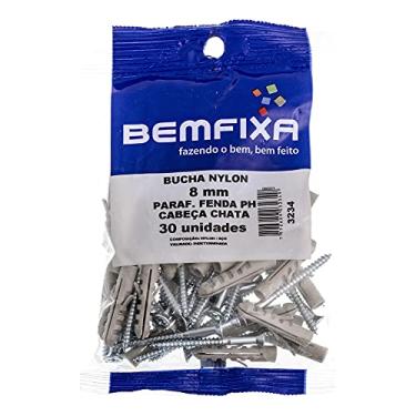 Imagem de Parafuso Fenda Phillips Cabeca Chata Com Bucha - Saco Bemfixa 8 Mm