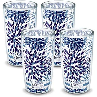 Imagem de Tervis Feito nos EUA, copo térmico de parede dupla Fiesta mantém as bebidas frias e quentes, 473 g - 4 peças, Lapis Calypso