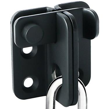 Imagem de Alise Trava de porta preta, trava de porta de galpão, trava de porta de celeiro, trava de galpão, trava de aço inoxidável para galpão, celeiro, galinheiro, gaiola, janela, armário, quintal, portas de